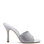 Colette Crystal Mule In Gray Suede