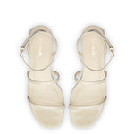 Gio Sandal In Ivory Patent Leather