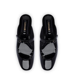 Blair Flat Mule In Black Patent Leather