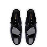 Blair Flat Mule In Black Patent Leather