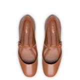 Blair Ballet Flat In Caramel Leather