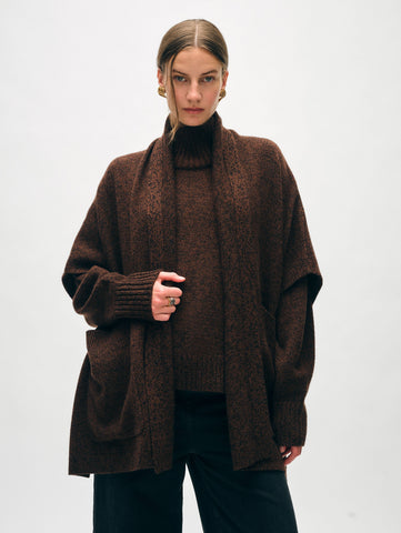 Merino Cashmere Open Poncho