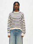 Merino Cashmere Striped Crewneck