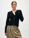 Cashmere Fluted Sleeve Cardigan