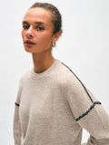 Cashmere Blanket Stitch Crewneck