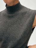 Cashmere Sleeveless Mockneck