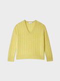 Cashmere Cable Knit V Neck