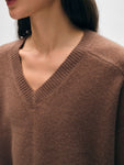 Cashmere Saddle Shoulder V Neck