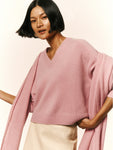 Cashmere Saddle Shoulder V Neck