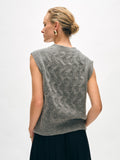 Merino Cashmere Bouclé Cable Vest