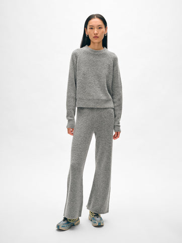 Merino Cashmere Bouclé Wide Leg Pant