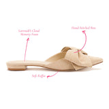 Elle Flat Mule In Beige Raffia