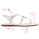 Hana Flat In White Patent Leather