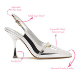 Ines Hi Pump in Silver Specchio