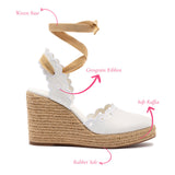 Poppy Espadrille In White Fabric