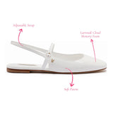 Georgina Ballet Flat In White Patent Leather