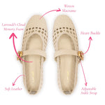 Verona Macrame Ballet Flat In Ivory Leather