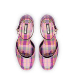 Ari Pump In Pink Tartan Patent Leather