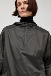 Amomento Glossy Nylon Half Zip Jumper in Charcoal