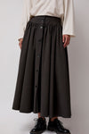 Black Crane Circle Skirt in Dark Grey