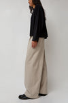 Black Crane Straight Trousers in Cement