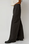 Black Crane Straight Trousers in Dark Grey