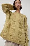 Black Crane Waterfall Sweater in Lime