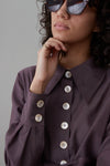 CARISSA SHIRT | MAUVE TROPICAL WOOL