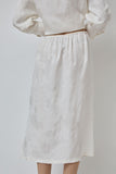 CORDERA Flower Jacquard Skirt in White