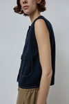 CORDERA Merino Stitched Waistcoat in Navy