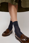 Exquisite J Short Cotton Viscose Socks in Navy