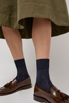 Exquisite J Short Cotton Viscose Socks in Navy