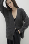 ROWENA CABLE KNIT CASHMERE CARDIGAN