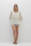 NINA CROCHET V-NECK SWEATER