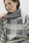 MIRELLA PLAID CASHMERE TURTLENECK SWEATER