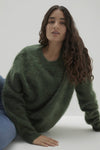 AGNES BRUSHED CASHMERE CREWNECK SWEATER