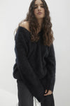 GLADYS BRUSHED CASHMERE V-NECK SWEATER