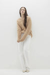 GLADYS BRUSHED CASHMERE V-NECK SWEATER