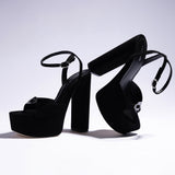 Daisy Platform In Black Suede