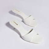 Greta Mule In White Patent Leather