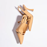 Ines Hi Pump in Tan Patent Leather