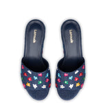 Miso Platform Sandal In Deep Blue Denim