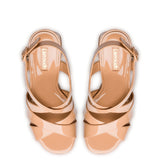 Bee Sandal In Tan Patent Leather