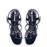 Hana Block In Navy Patent Leather