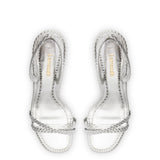 Annie Sandal In Silver Metallic Leather