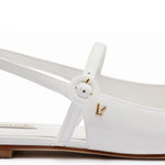 Georgina Ballet Flat In White Patent Leather