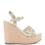 Jasmine Wedge In Ivory Leather