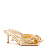 Jasmine Mule In Gold Metallic Leather