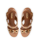 Milan Hi Sandal In Caramel Leather