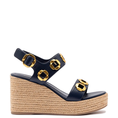 Milan Espadrille In Navy Leather